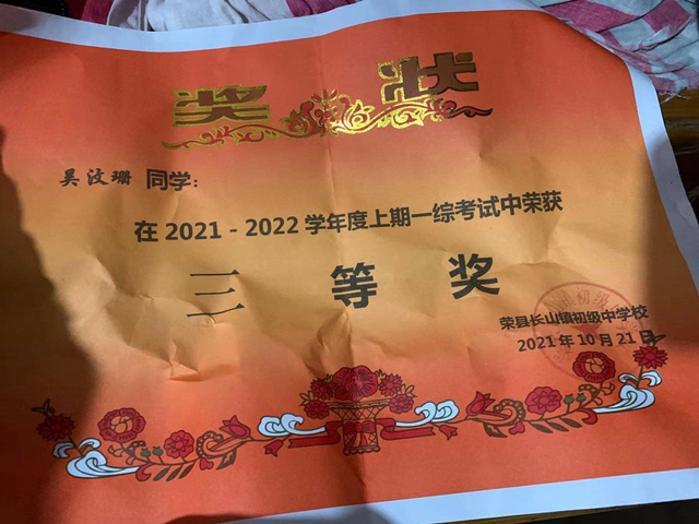 吴汶珊所获荣誉证明2 吴汶珊所获荣誉证明2