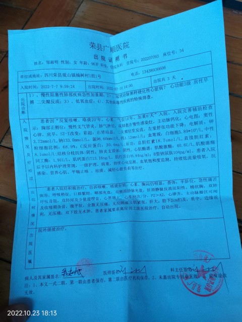 朱昱亭祖母的病情证明 朱昱亭祖母的病情证明